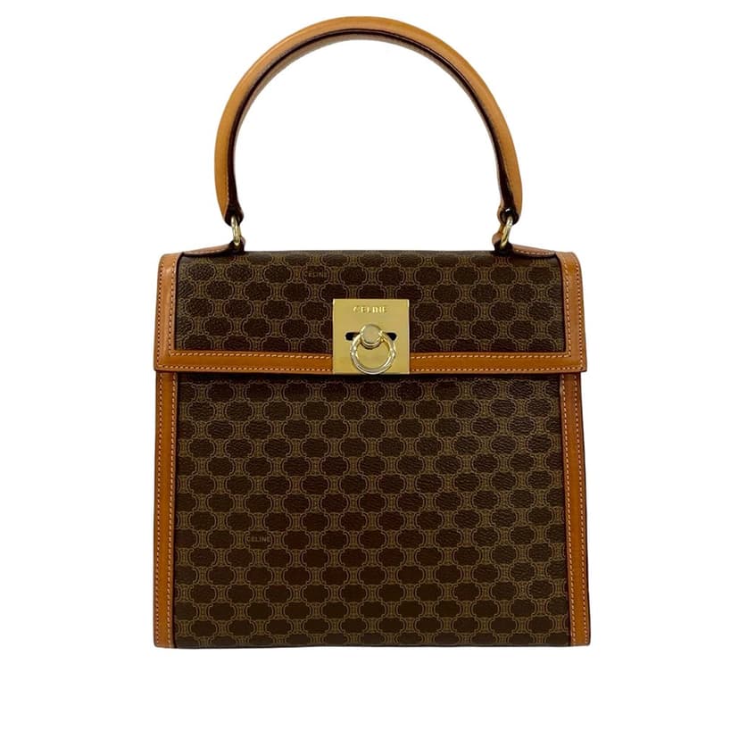 Celine Macadam Coated Canvas Top Handle Bag