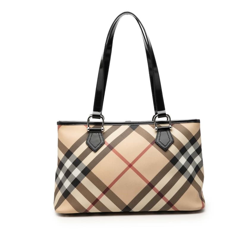 Burberry Supernova Check Coated Canvas Tote