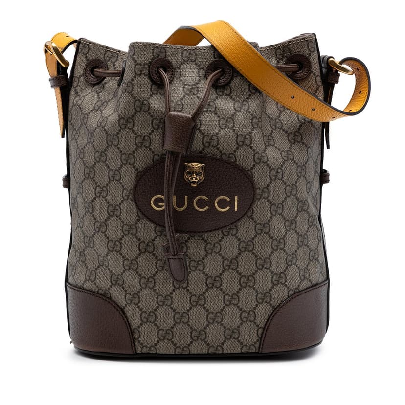 Gucci GG Supreme Neo Vintage Drawstring Bucket Bag