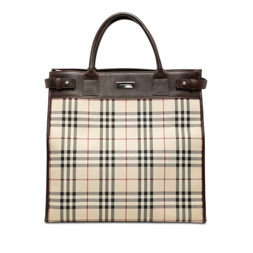 Burberry House Check Canvas Convertible Tote