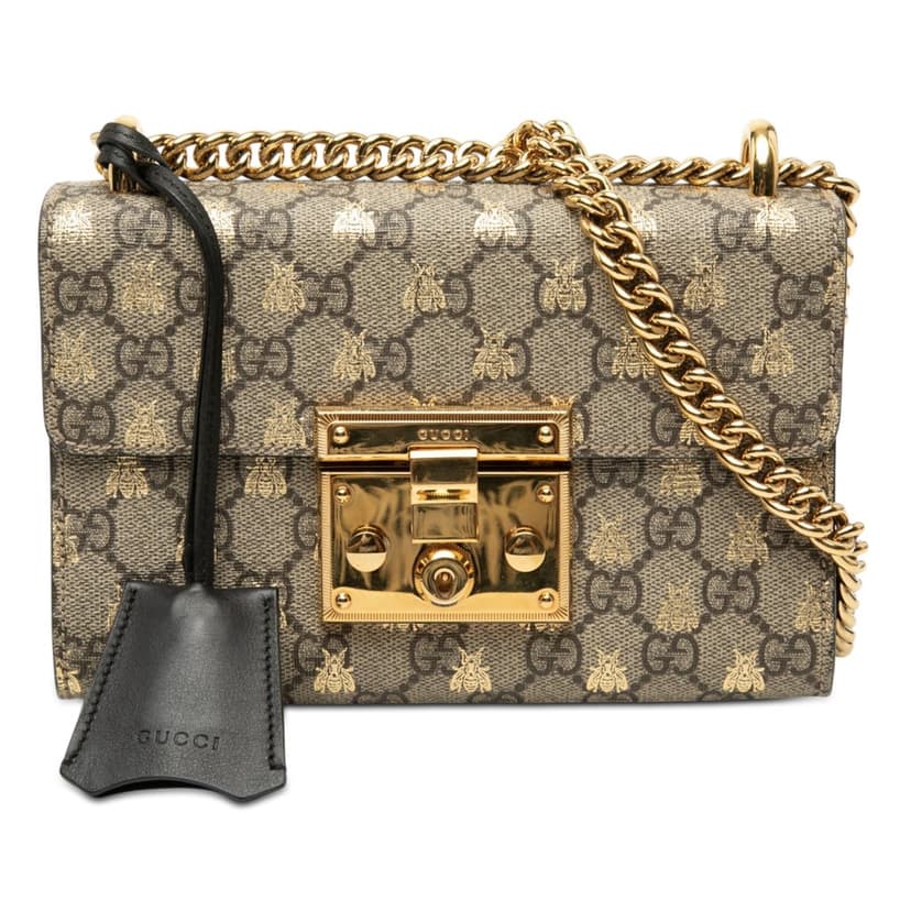 Gucci Small GG Supreme Bee Padlock Crossbody