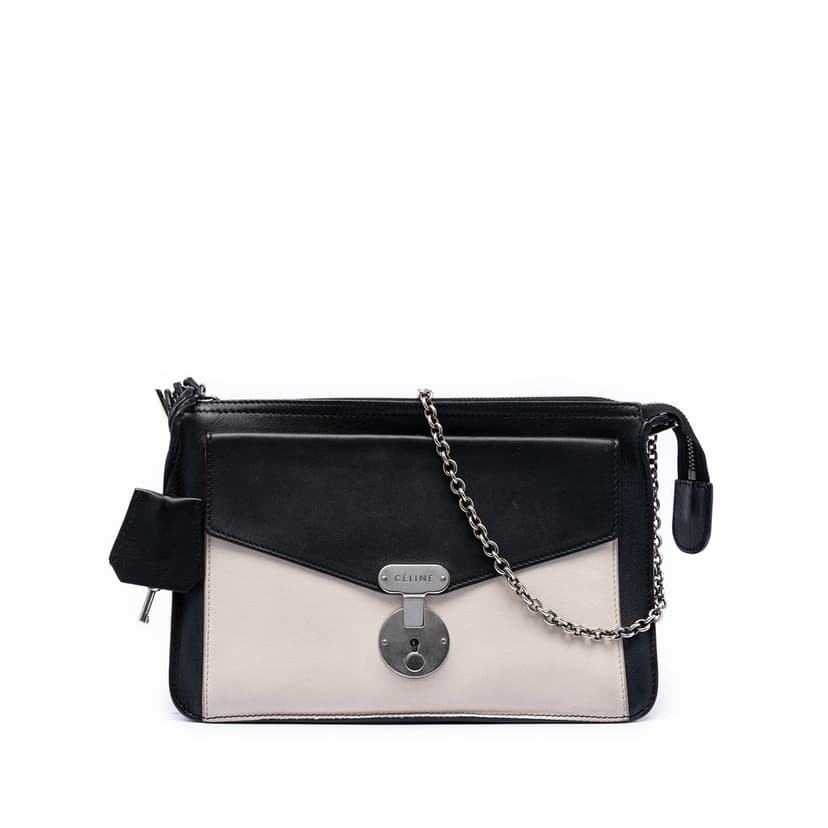 Celine Bicolor Leather Pocket Envelope Zip Crossbody