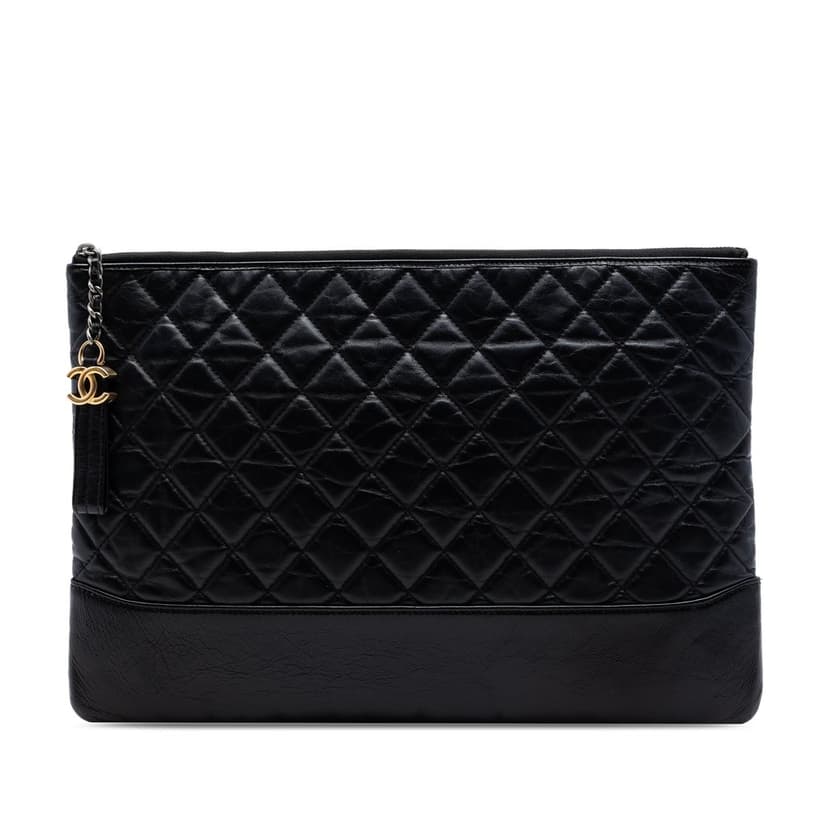 Chanel Large Aged Calfskin Gabrielle O Case Clutch