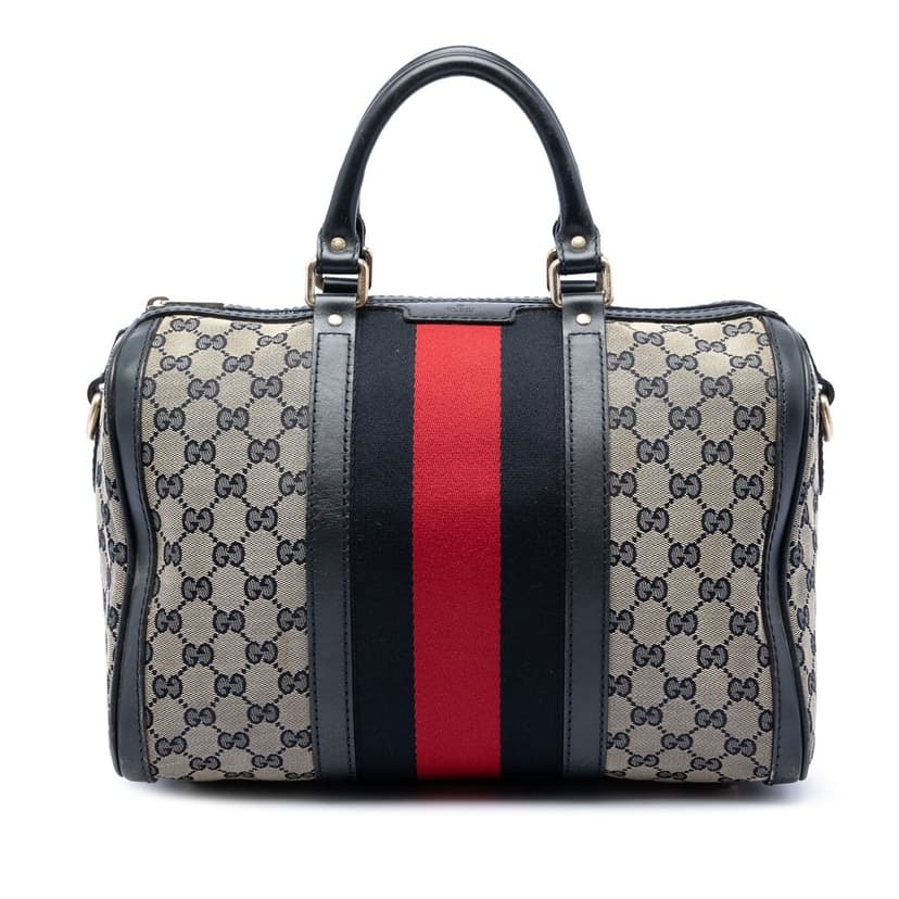 Gucci Medium GG Canvas Web Joy Boston Bag