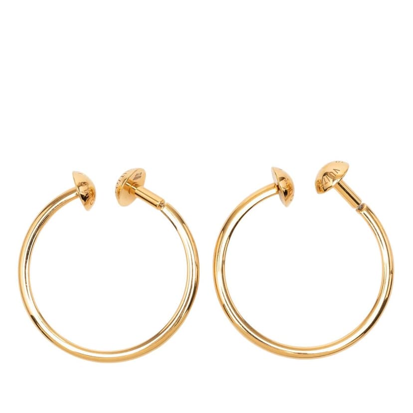 Louis Vuitton Gold Plated Creole Stud Loop Push Back Earrings
