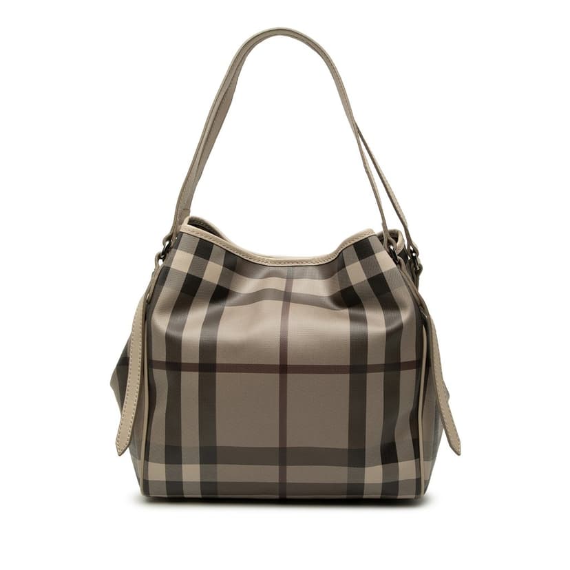 Burberry Small Smoke Check Coated Canvas Canterbury Tote