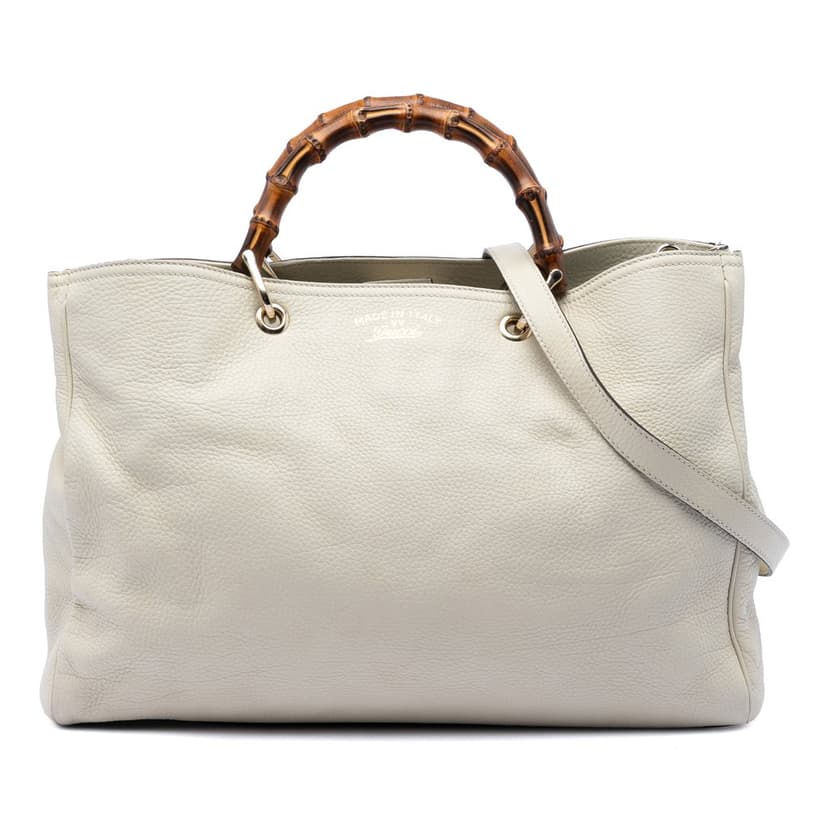 Gucci Large Calfskin Bamboo Shopper Satchel