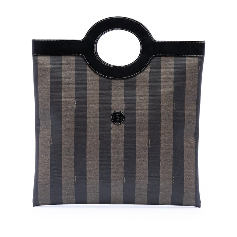 Fendi Pequin Coated Canvas Tote