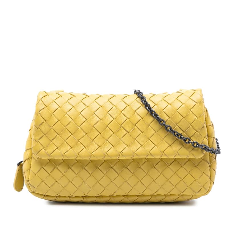 Bottega Veneta Mini Nappa Intrecciato Expandable Chain Flap Crossbody