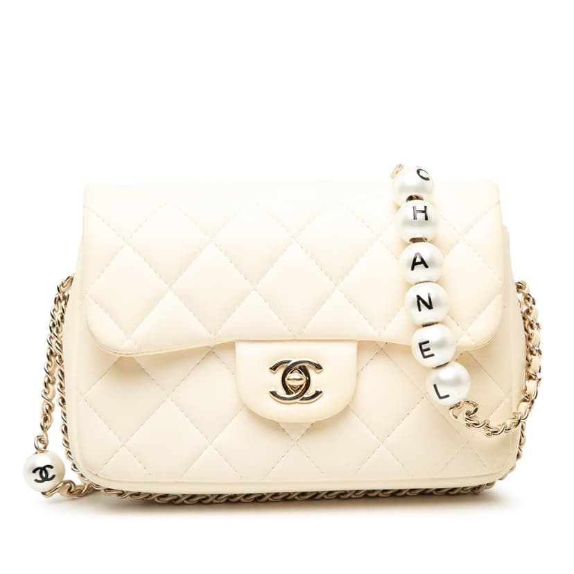 Chanel Mini Quilted Lambskin My Precious Pearls Chain Flap
