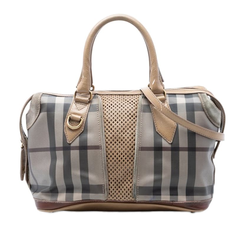 Burberry Smoke Check Coated Canvas Gilmoure Satchel