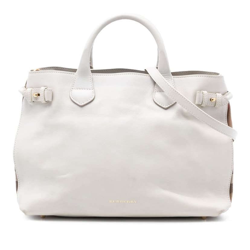 Burberry Medium Leather and House Check Banner Satchel