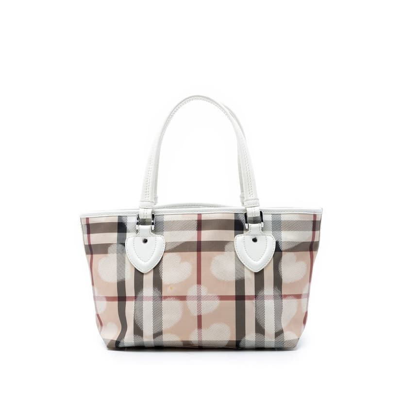 Burberry House Check Coated Canvas Hearts Tote