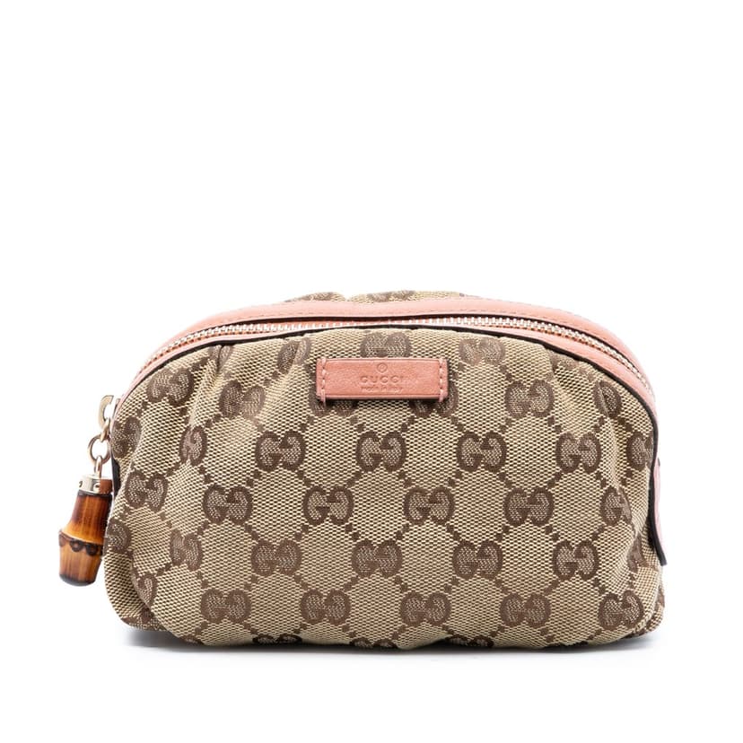 Gucci GG Canvas Bamboo Clutch