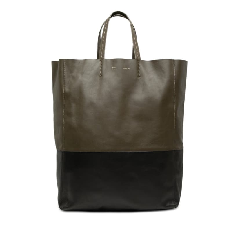 Celine Bicolor Leather Vertical Cabas Tote