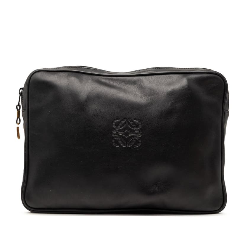 LOEWE Leather Anagram Clutch