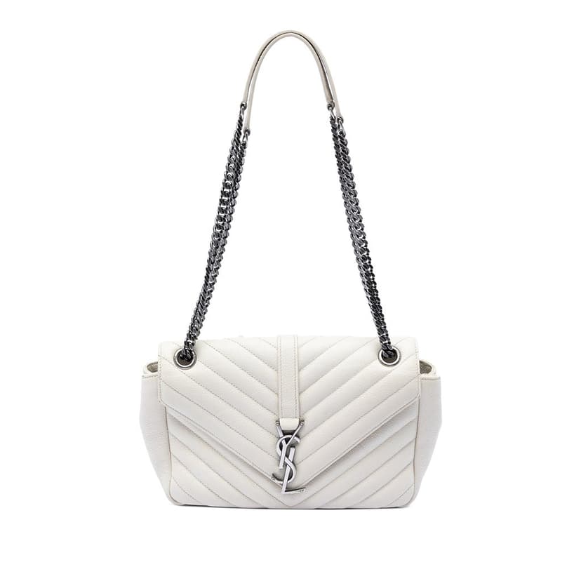 Saint Laurent Medium Chevron Calfskin Monogram Envelope Bag