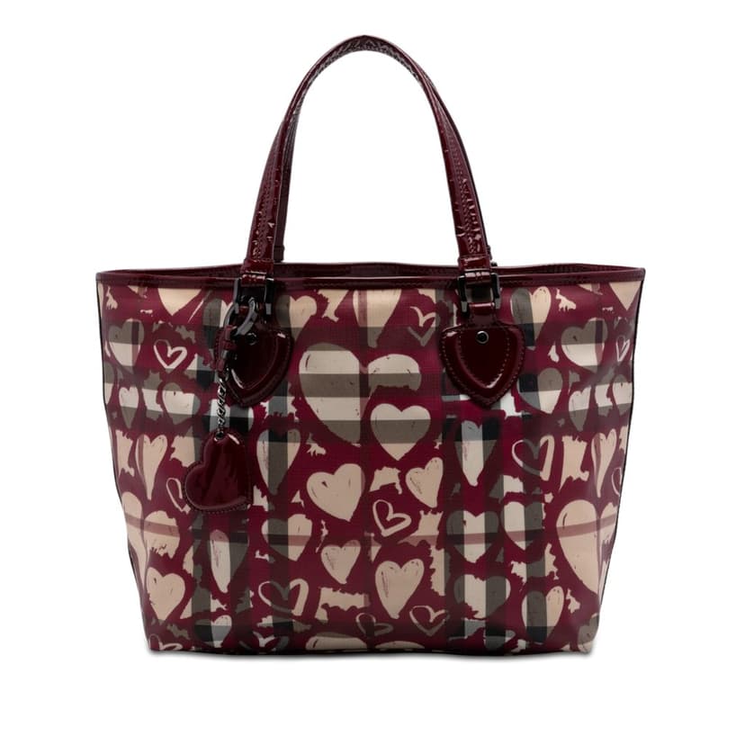 Burberry House Check Coated Canvas Hearts Gracie Tote