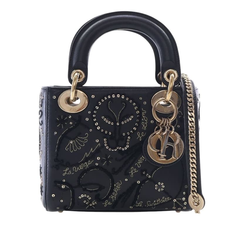 Dior Mini Lambskin Embroidered Sequin Astrology Lady Dior