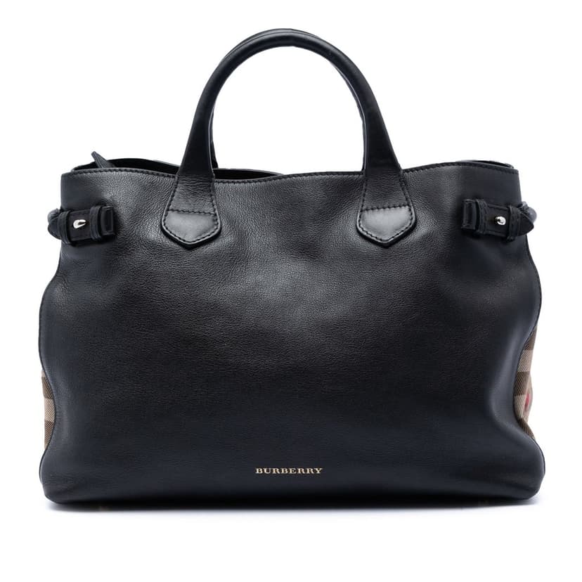 Burberry Medium Leather and House Check Banner Satchel