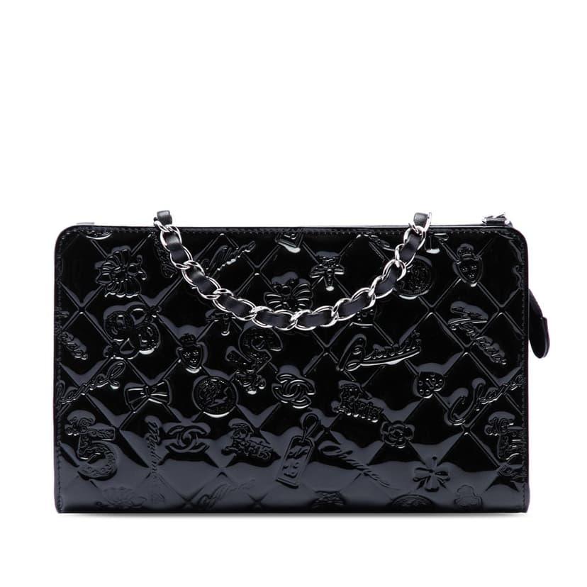 Chanel Quilted Patent Embossed Lucky Symbols Pochette