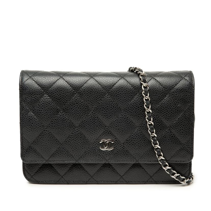 Chanel CC Quilted Caviar Wallet on Chain