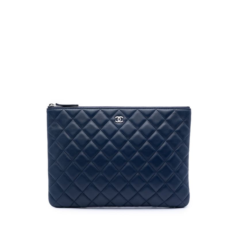 Chanel Medium Quilted Lambskin O Case Clutch