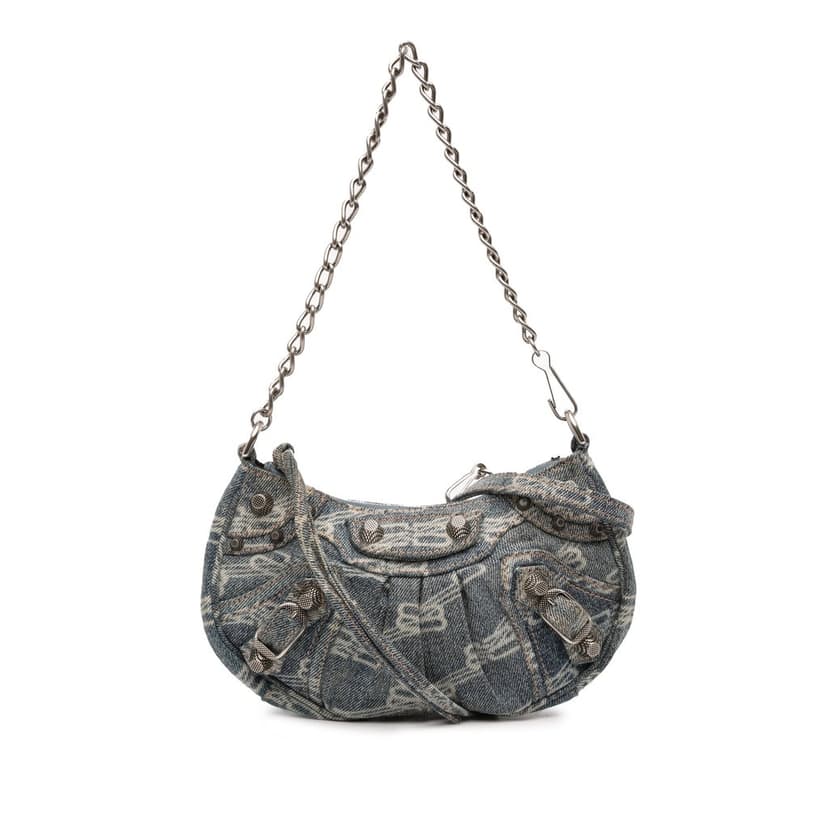 Balenciaga Mini BB Monogram Denim Le Cagole