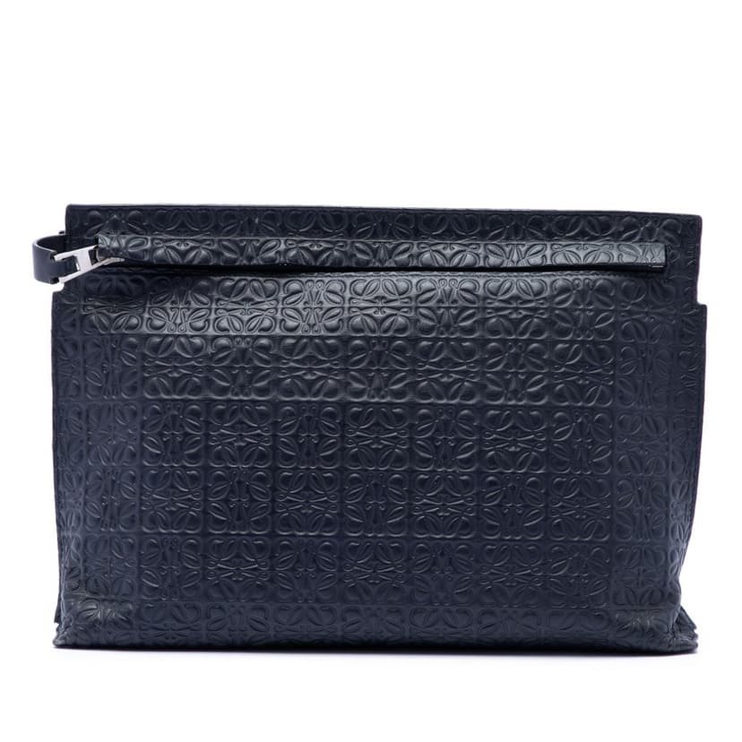 Loewe Embossed Anagram Leather Repeat T Clutch
