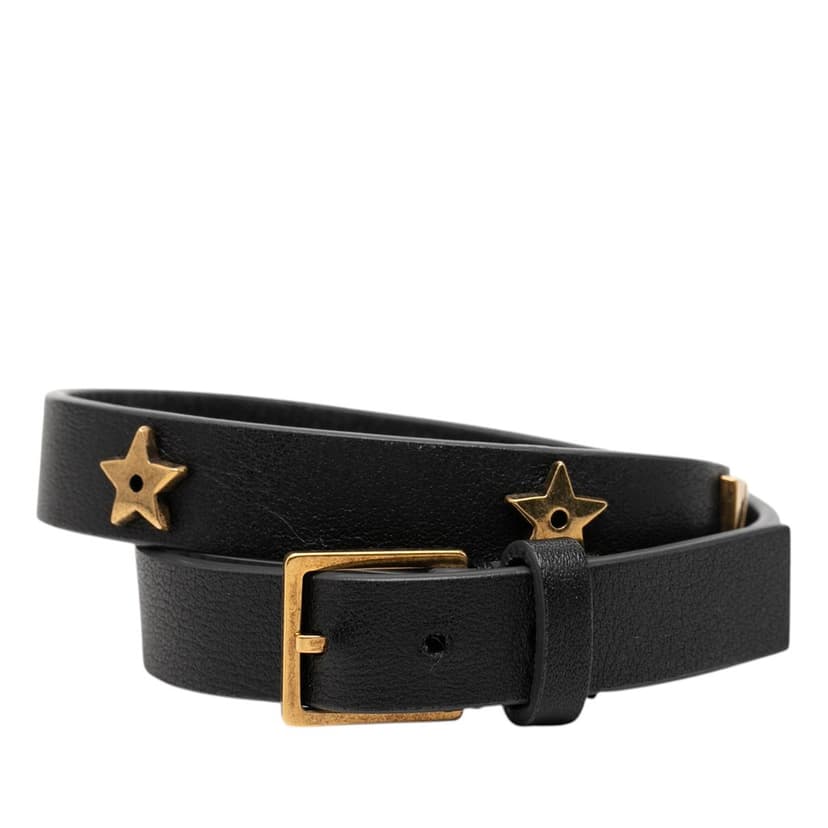 Dior Leather Double Wrap Star J Adior Bracelet