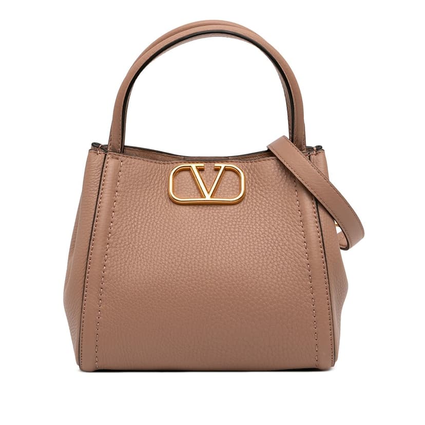 Valentino Small Grainy Calfskin Alltime Satchel