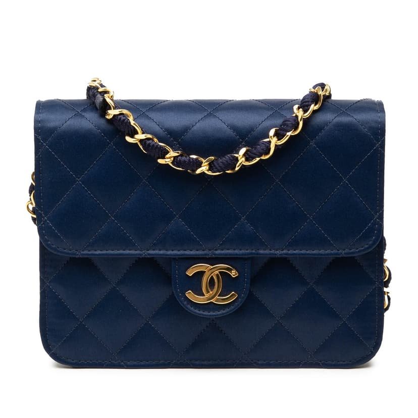 Chanel Mini Square Quilted Satin Single Flap