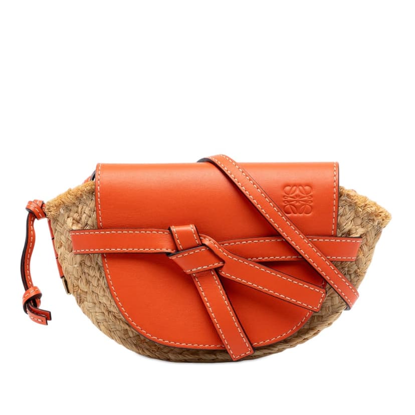 Loewe Mini Raffia Gate Crossbody