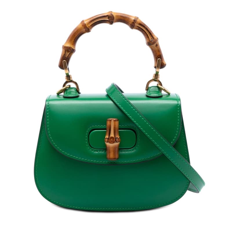 Gucci Mini Calfskin 1947 Bamboo Top Handle Bag