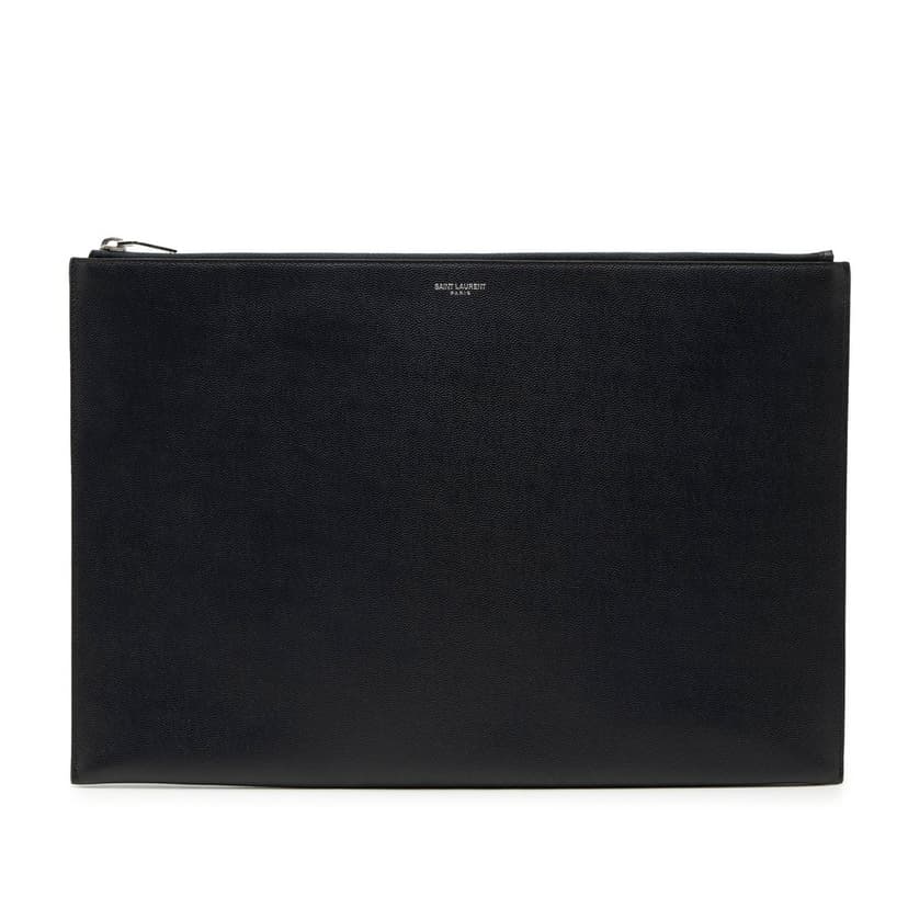 Saint Laurent Grain De Poudre Zip Document Holder