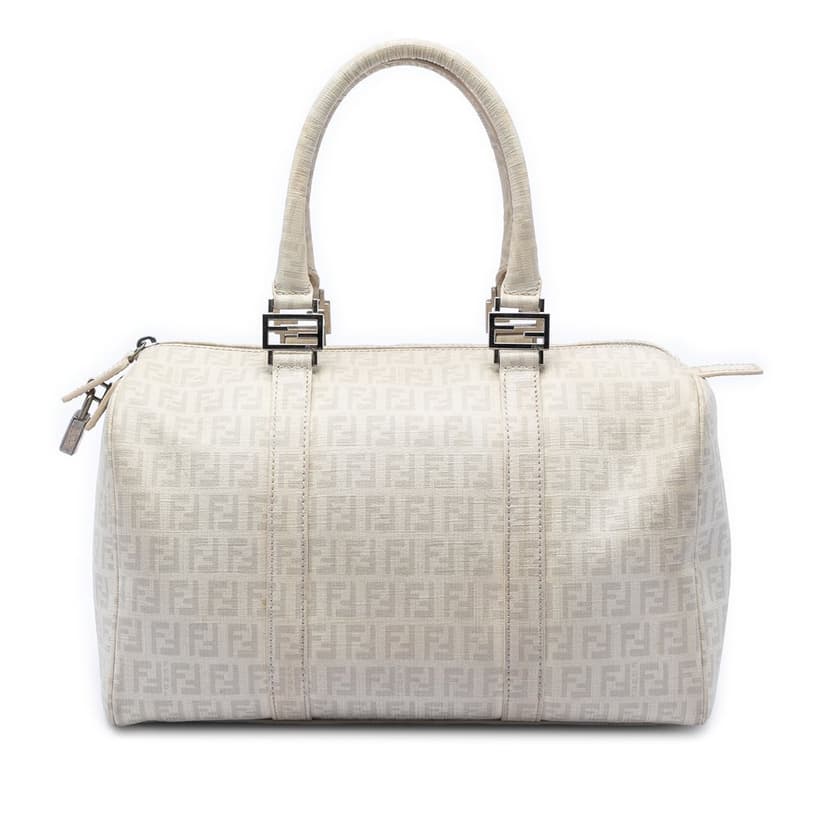 Fendi Zucchino Spalmati Forever Bauletto Boston Bag