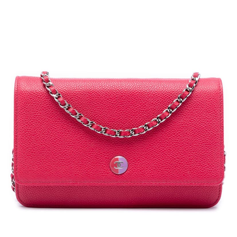 Chanel Caviar Bicolor CC Wallet On Chain