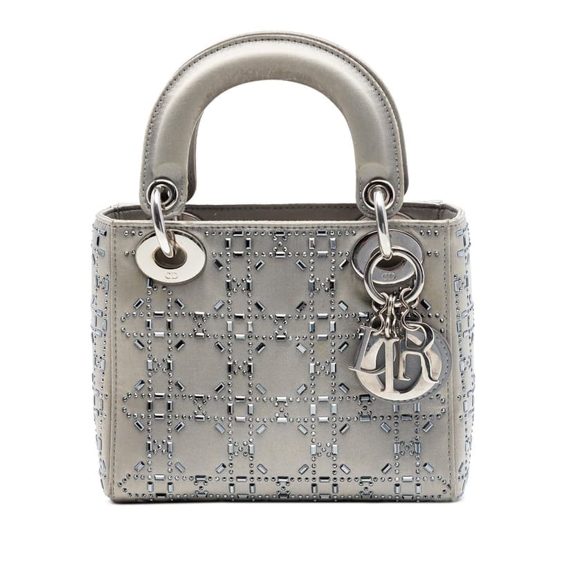Dior Mini Satin Cannage Crystal Embellished Lady Dior