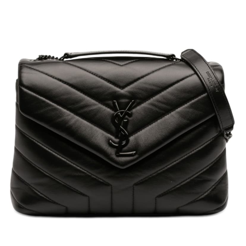 Saint Laurent Small Matelasse Calfskin Monogram Monochrome LouLou Shoulder Bag