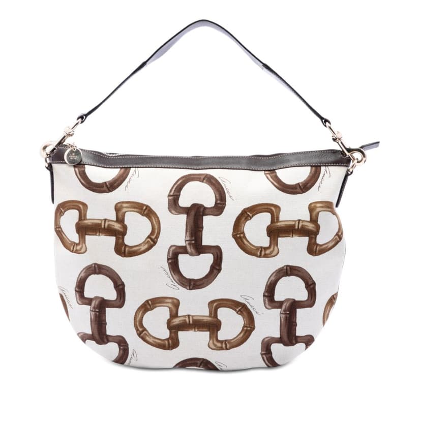Gucci Printed Canvas Horsebit Hobo