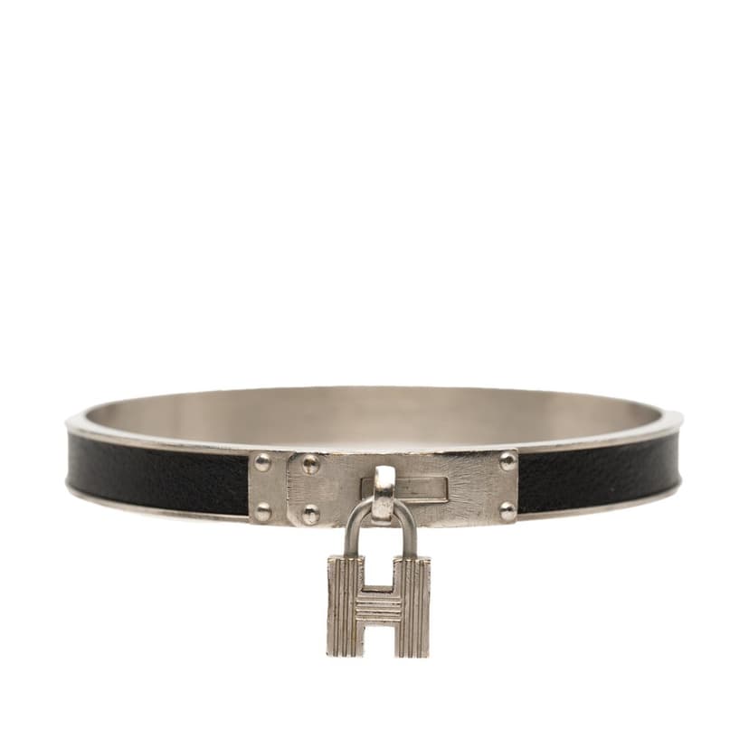 Hermès Leather Kelly Cadena Lock Bangle Bracelet