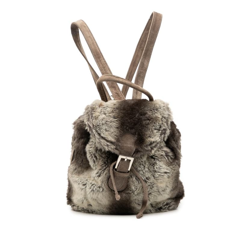 Fendi Mink Fur Tie Dye Print Backpack