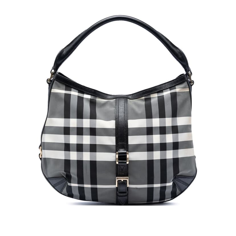 Burberry Check Nylon Grafton Hobo