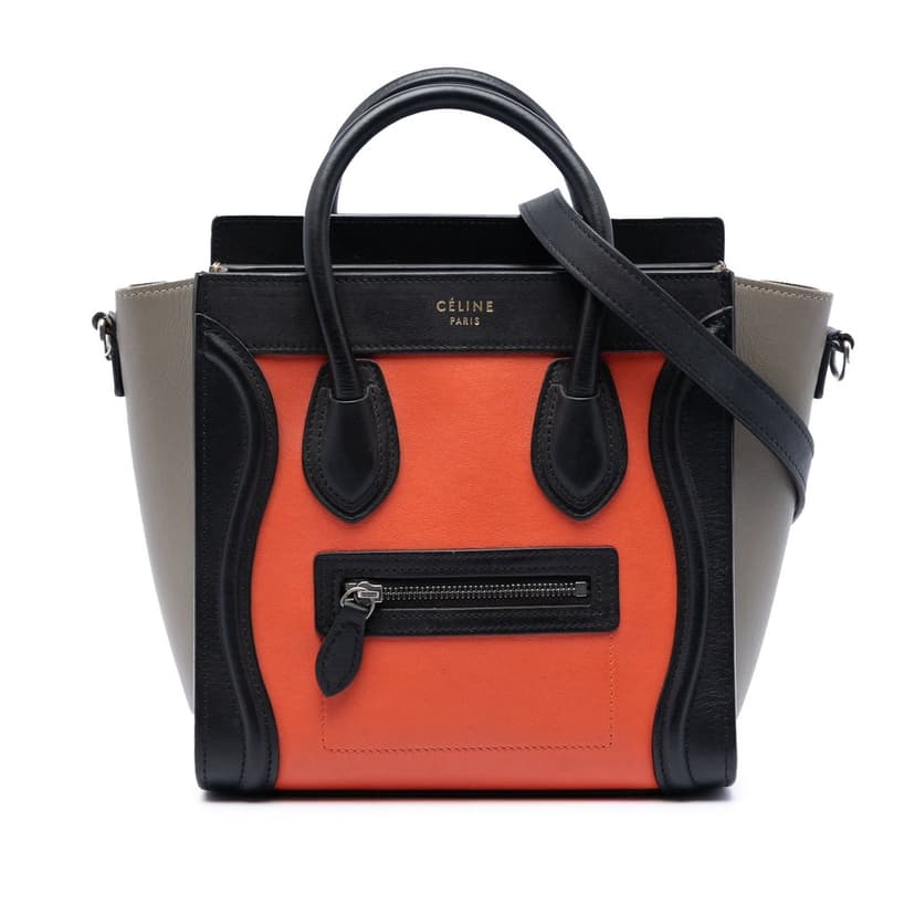 Celine Nano Tricolor Leather Luggage Tote