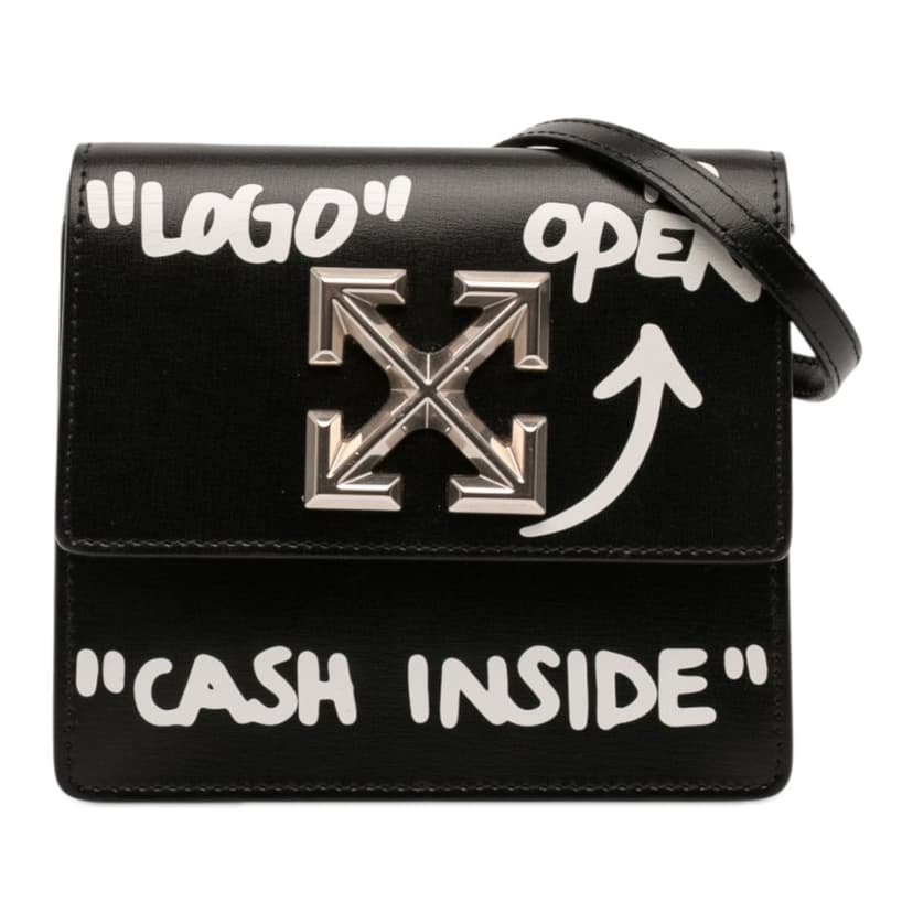 Off-White Glazed Calfskin Cash Inside Jitney 0.7 Bag