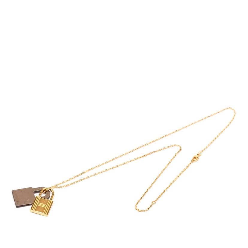Hermès Gold Plated Swift O Kelly Pendant Necklace
