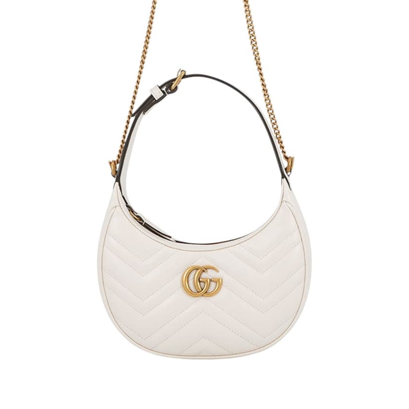 Gucci Mini GG Marmont Matelasse Calfskin Half Moon Bag