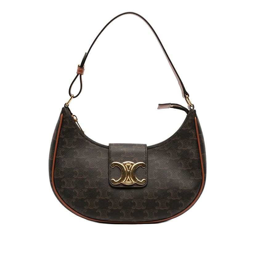 Celine Medium Triomphe Coated Canvas Ava Triomphe Shoulder Bag