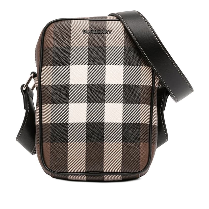Burberry Giant Check E-Canvas Vertical Paddy Crossbody