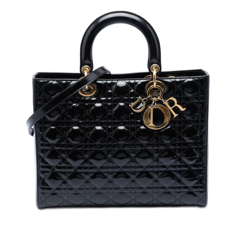 Dior Large Patent Cannage Lady Dior